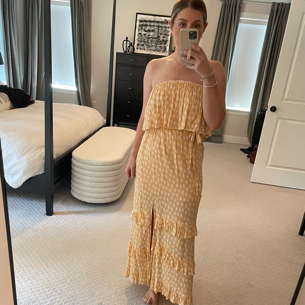 Vici Orange Strapless Maxi